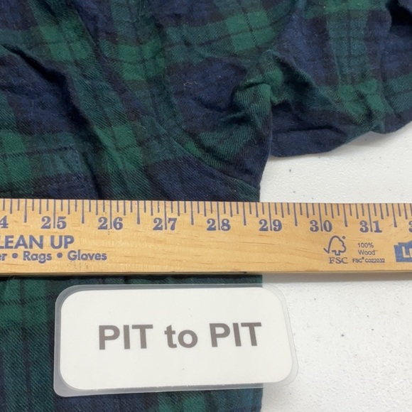 Mens‎ LL Bean Tartan Plaid Flannel Robe L Large Green Scotch Plaid Belted - Picture 8 of 9